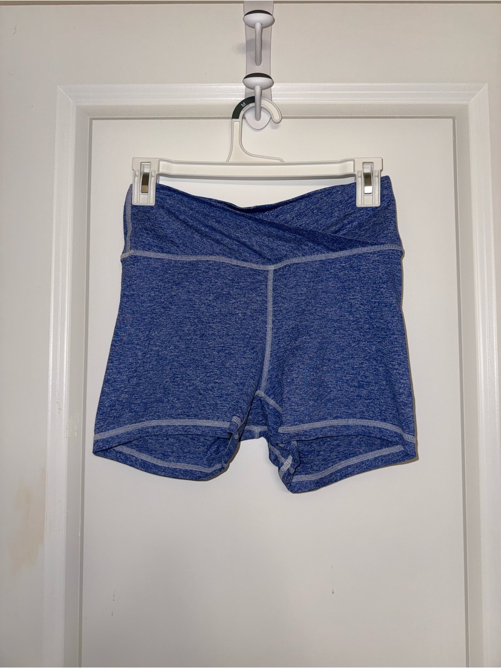 Fleo Royal Blue Crossover Waist Athletic Shorts
